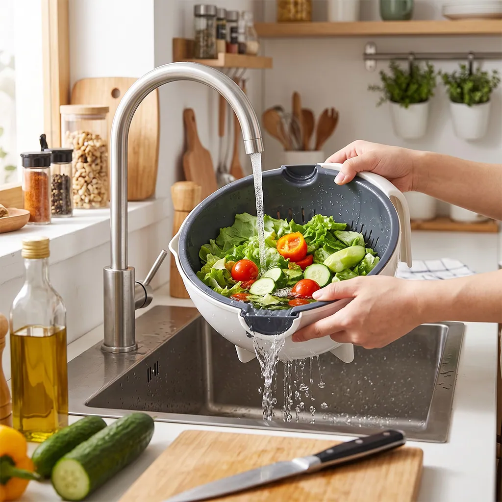 2-in-1 Rotating Colander & Washing Bowl alternate perspective